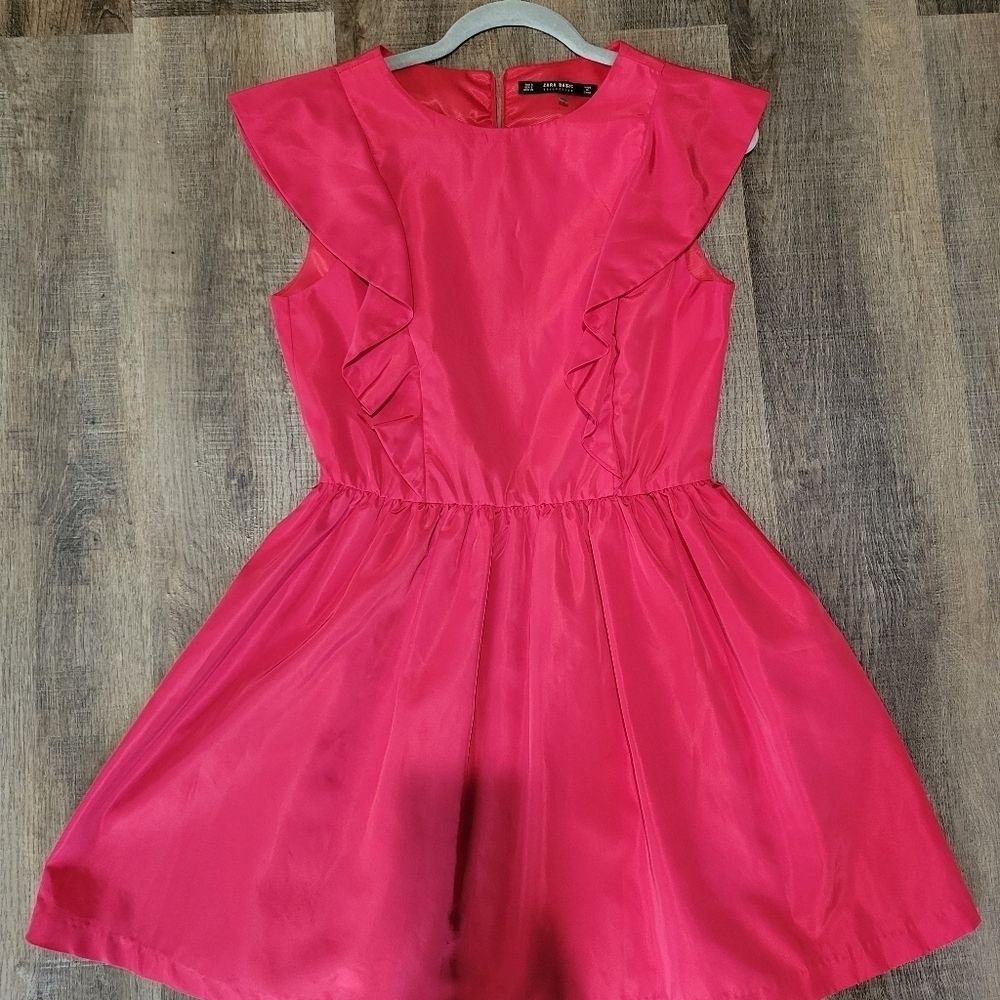 ZARA Red Ruffle Dress - Picture 8 of 11